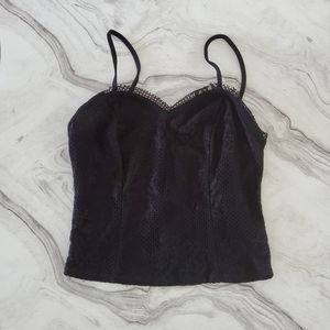 Charlotte Russe Black Lacy Camisole | Size: S
